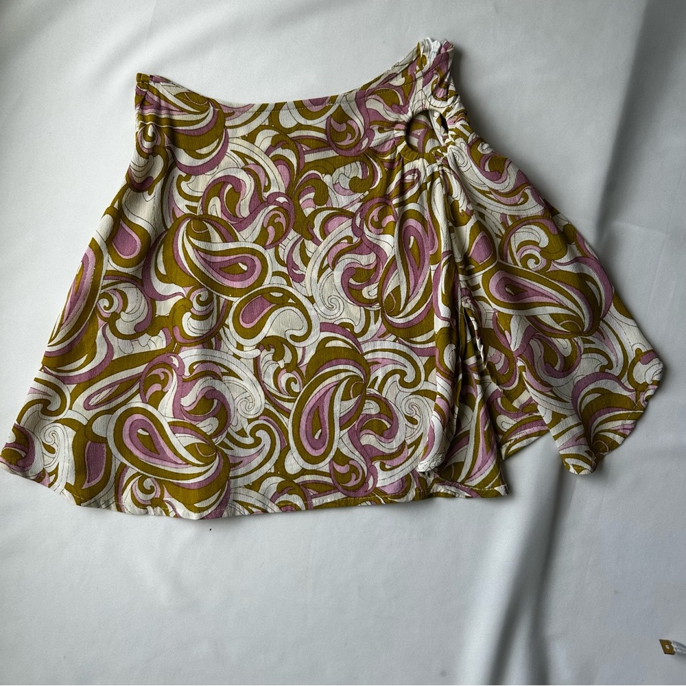 ASOS Multicolored Mini Wrap Skirt Asymmetrical